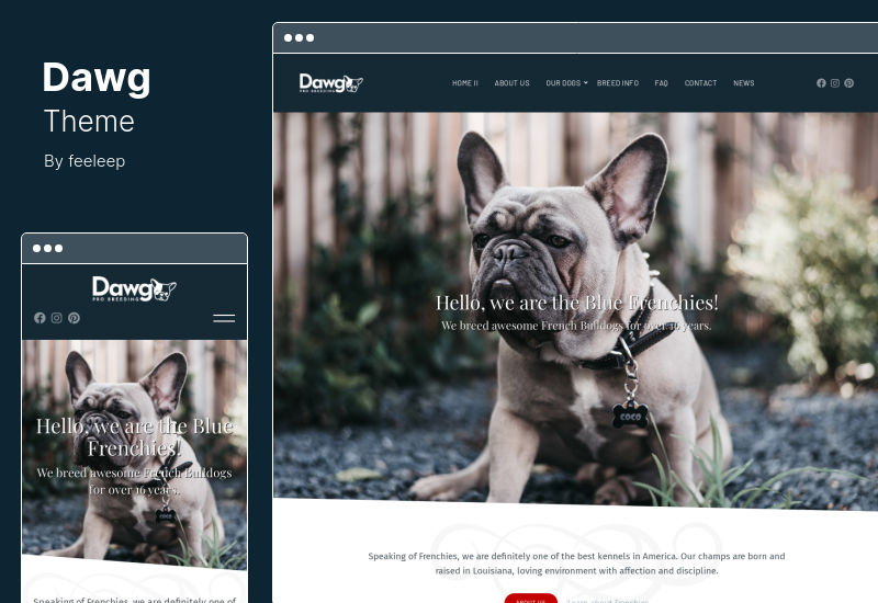 Dawg 主题 - WP Dog Breeder WordPress 主题