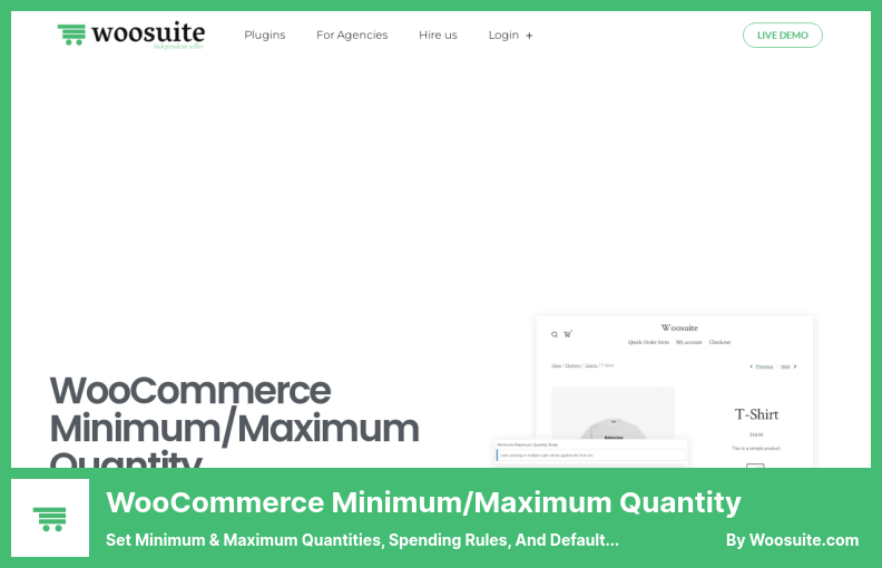 WooCommerce 最小/最大数量插件 - 设置最小和最大数量、支出规则和默认值