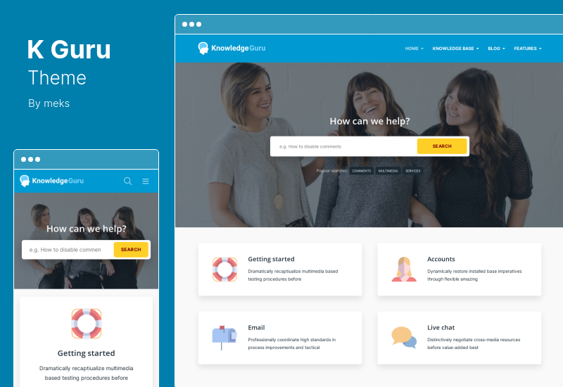 KGuru 테마 - 지식 기반 WordPress 테마