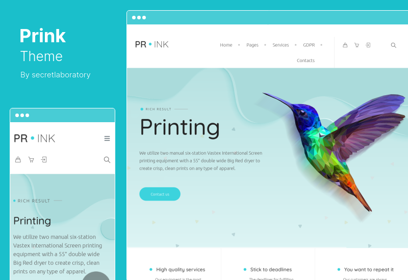 سمة Prink - سمة مطبوعة لمتجر WordPress