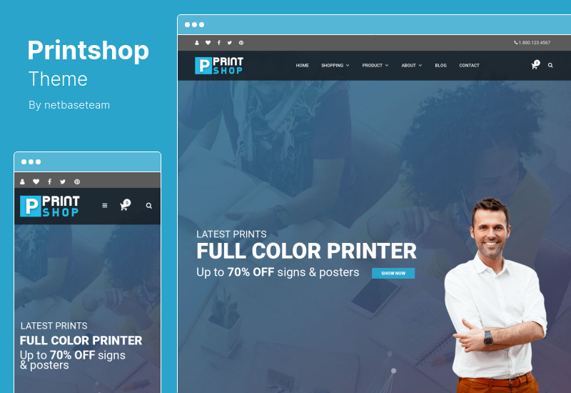 سمة Printshop - سمة WordPress للطباعة المتجاوبة