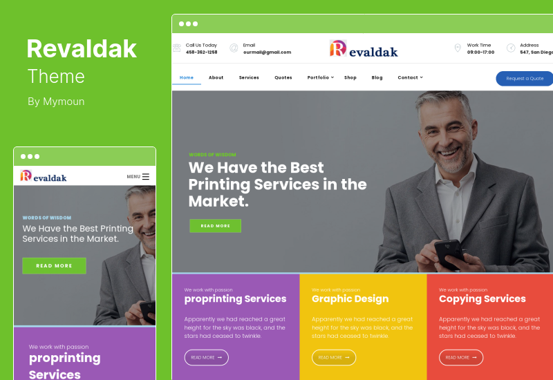 Revaldak الموضوع - موضوع خدمات الطباعة وورد