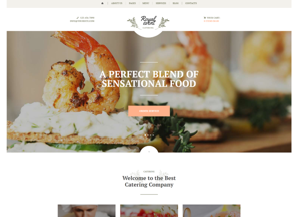 로얄 이벤트 | 웨딩 플래너 및 케이터링 회사 WordPress Theme + Elementor