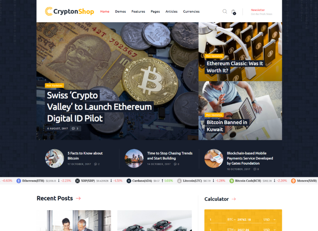 크립톤 | 다목적 암호 화폐 및 ICO WordPress 테마