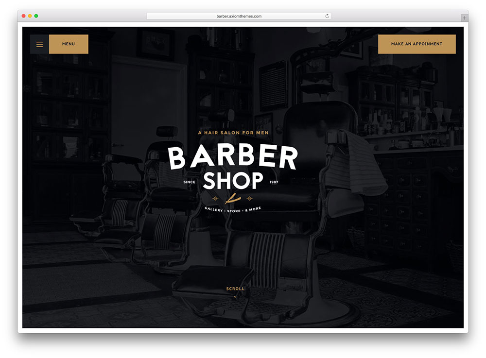 살롱 이발소 wordpress 테마