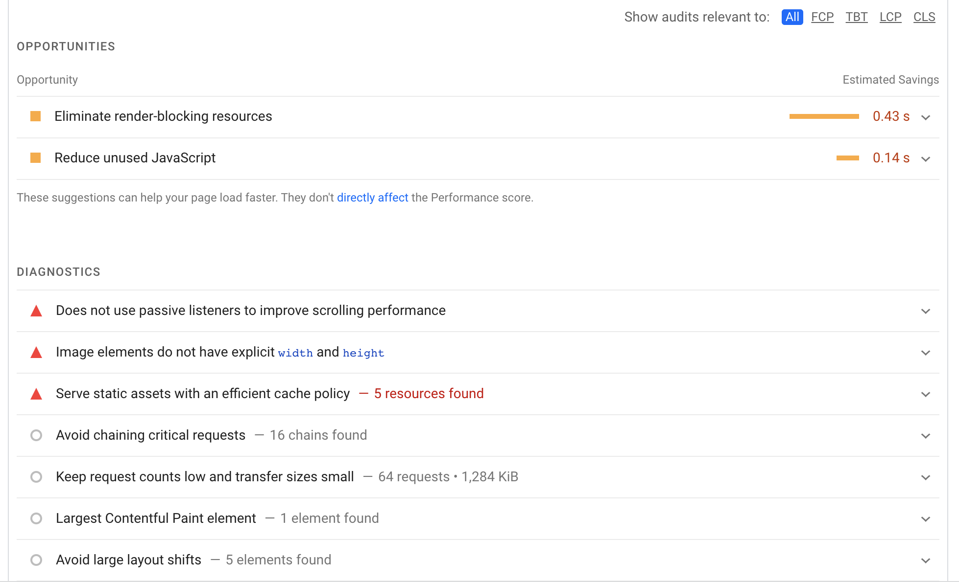 Google PageSpeed의 개선 제안