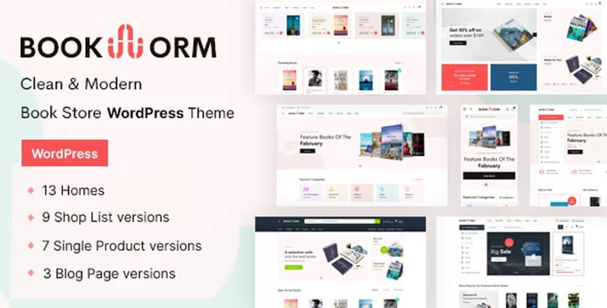Bookworm - 최고의 서점 WordPress 테마