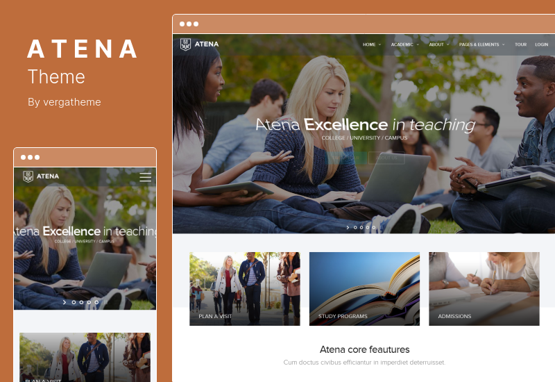 Atena 主題 - 學院、大學和校園 WordPress 主題