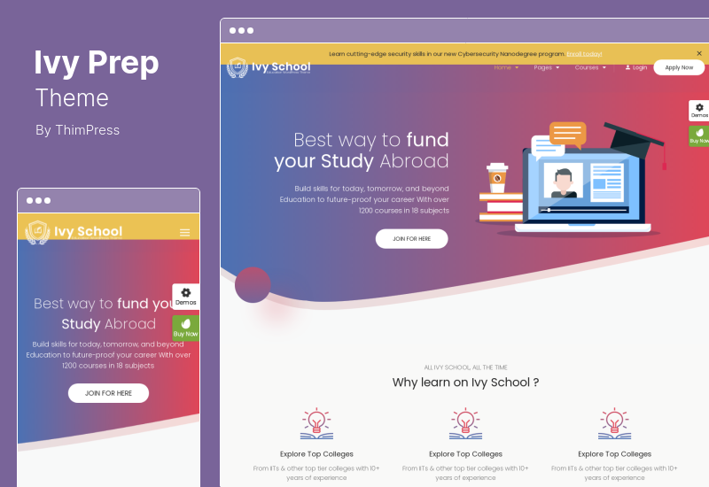 IvyPrep 主題 - 教育和學校 WordPress 主題
