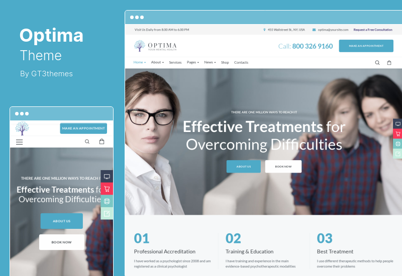 Optima Theme - WordPress тема психологии и консультирования
