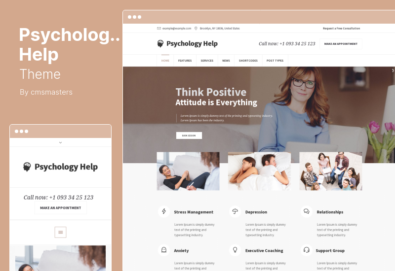 Psychology Help Theme — Медицинская тема WordPress для психолога и психиатра