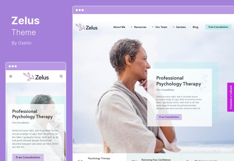 Zelus Theme - Тема WordPress для психологического консультирования