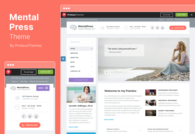 MentalPress Theme — тема WordPress для вашего медицинского или психологического веб-сайта