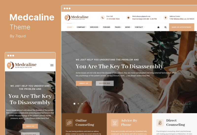 Medcaline Theme — тема WordPress для психологии и консультирования