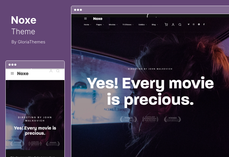 Noxe Theme - สตูดิโอภาพยนตร์และผู้สร้างภาพยนตร์ WordPress Theme