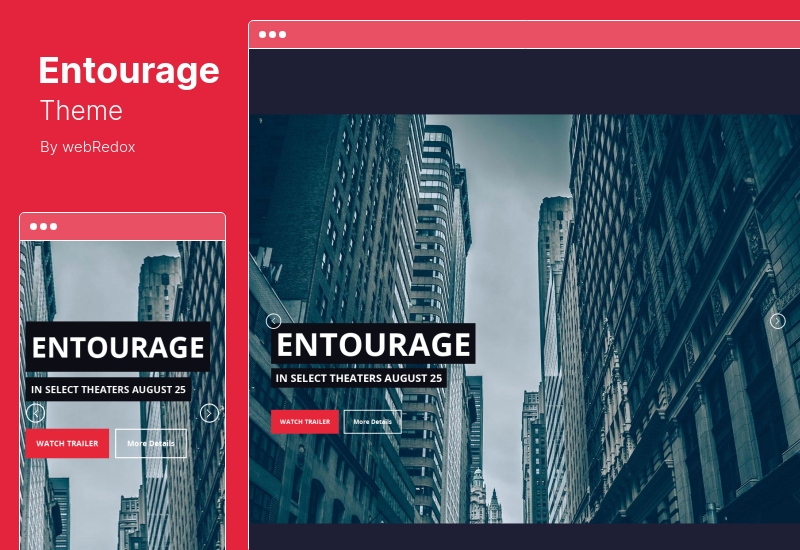 ธีม Entourage - ภาพยนตร์/ภาพยนตร์/ภาพยนตร์/ทีวี WordPress Theme