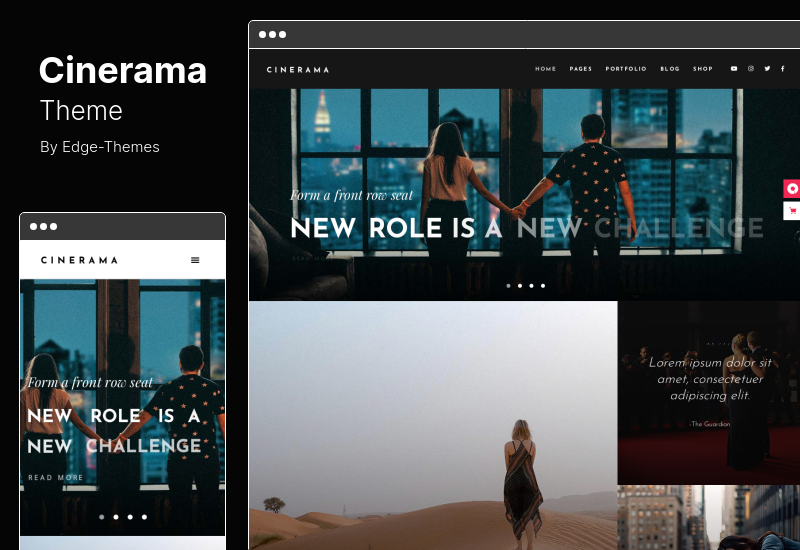 ธีม Cinerama - ธีม WordPress สำหรับสตูดิโอภาพยนตร์และผู้สร้างภาพยนตร์
