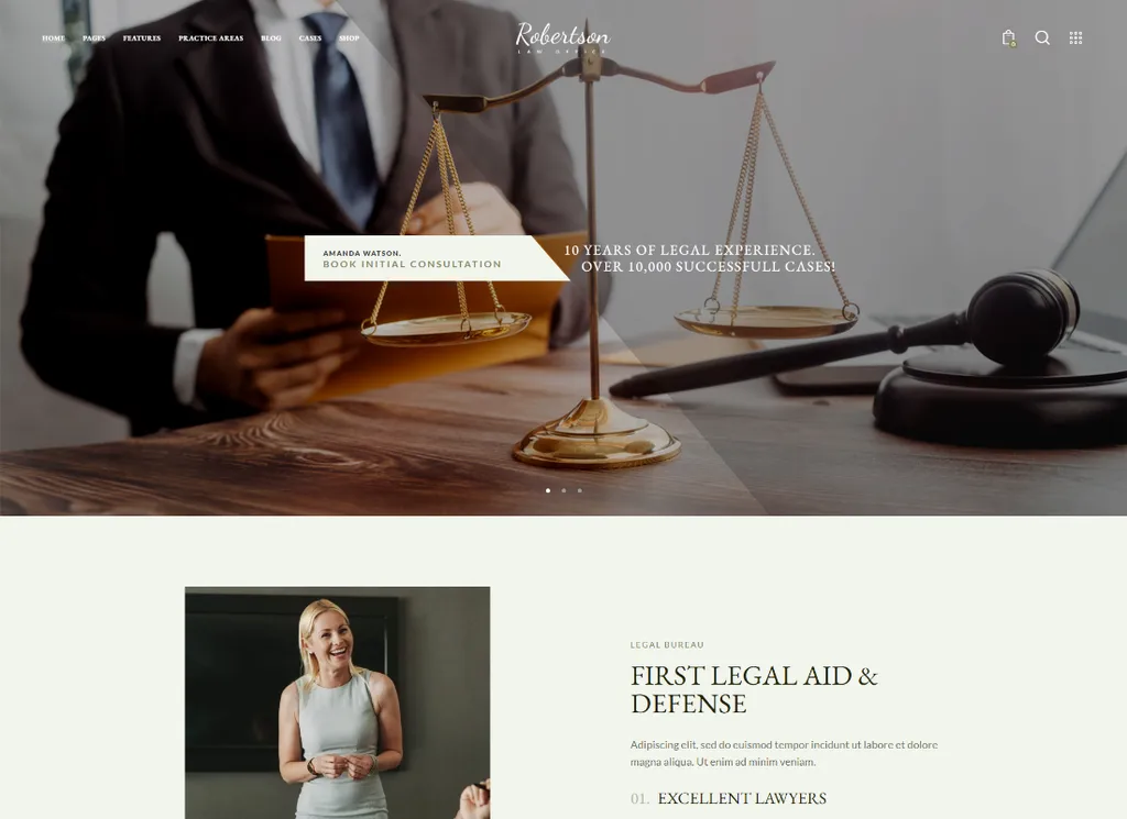 Anwaltskanzlei - Rechtsanwalt & Rechtsberater WordPress Theme
