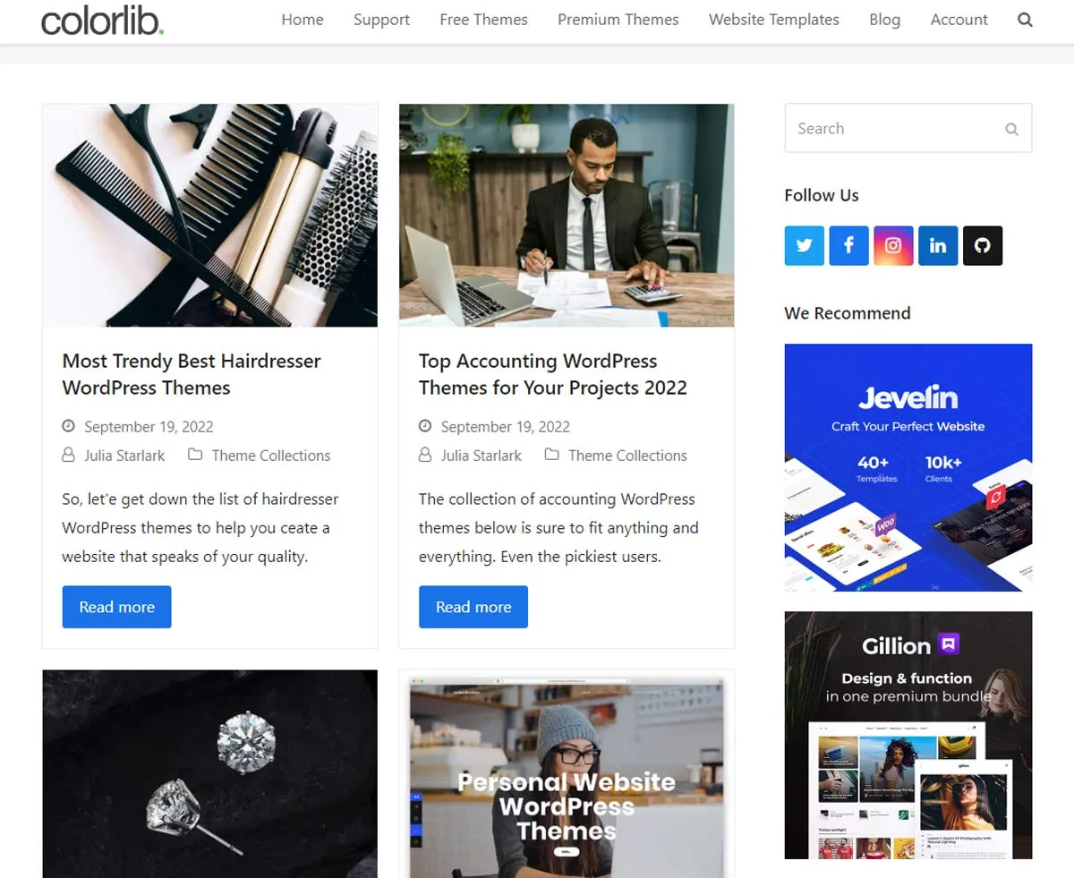 Colorlib 메인 페이지
