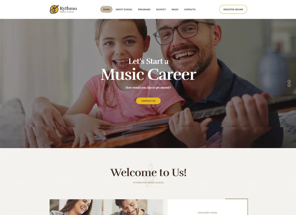Rythmo - سمة وورد لمدرسة الفنون والموسيقى