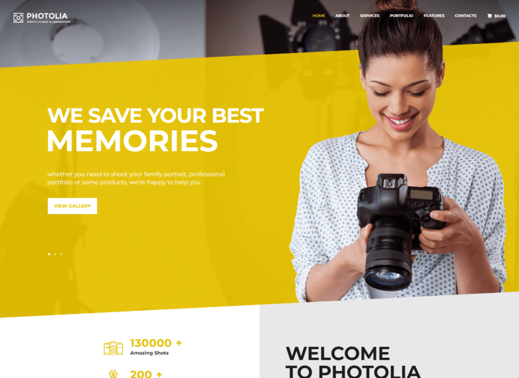 Photolia - 사진 회사 및 공급 상점 WordPress 테마