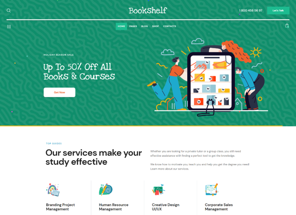 Bookshelf - 도서 및 미디어 온라인 스토어 WordPress 테마