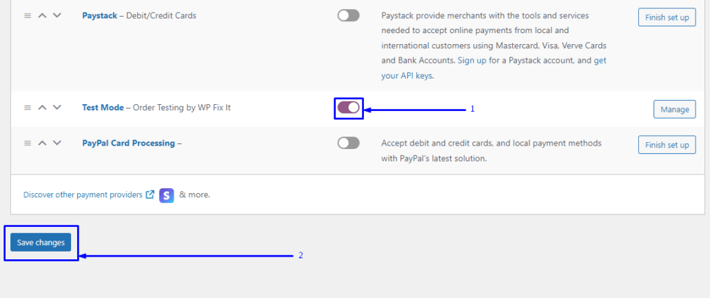 Włącz bramę trybu testowego dla woocommerce
