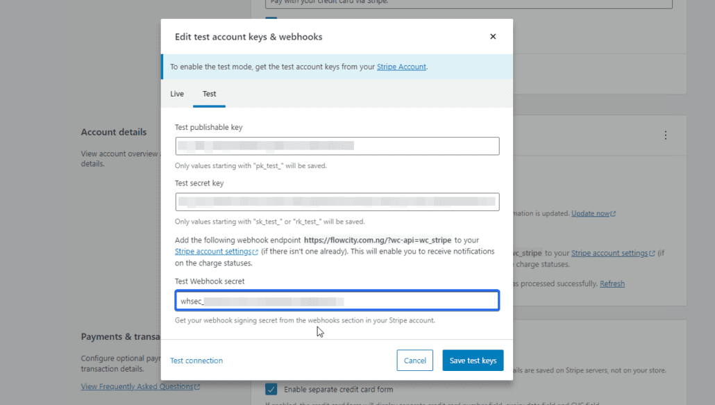 Tryb testu paskowego Woocommerce
