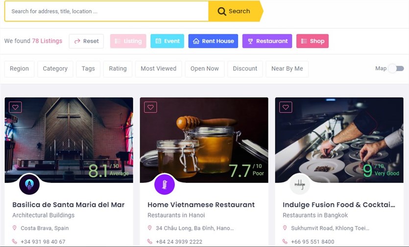 Wordpress dizini için Wilcity temaları.