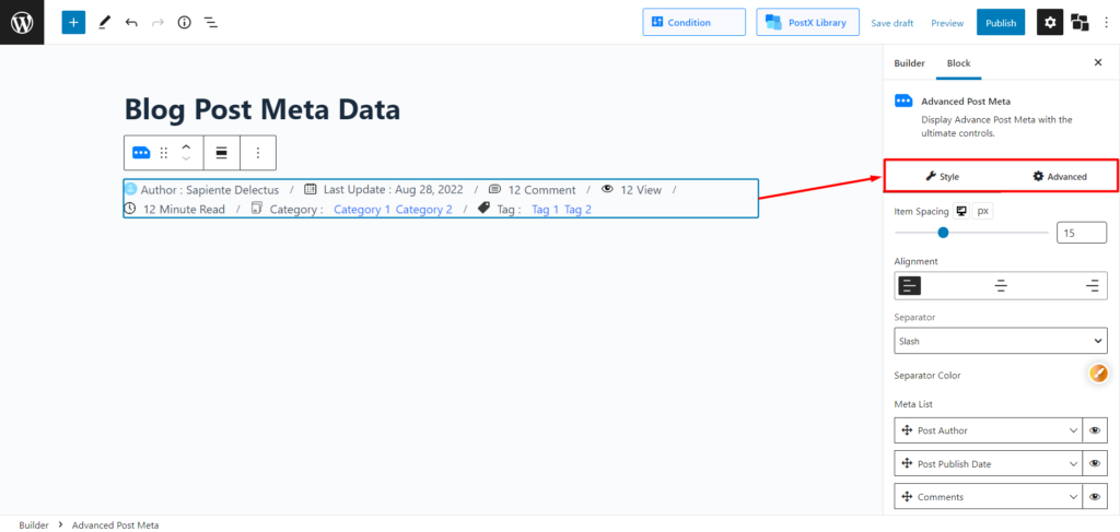 So zeigen Sie Blog-Post-Metadaten in WordPress 3 an Blog Post Meta Data Settings