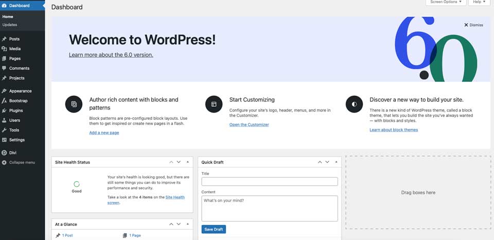 لوحة تحكم WordPress