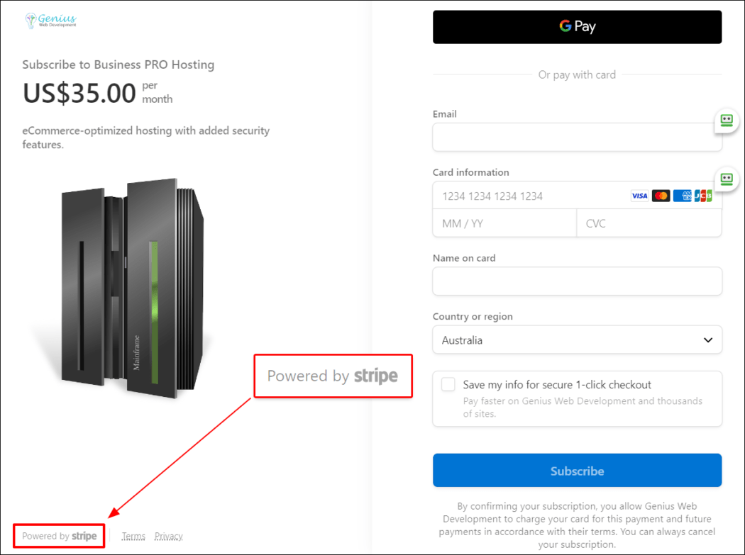 ขับเคลื่อนโดย Stripe