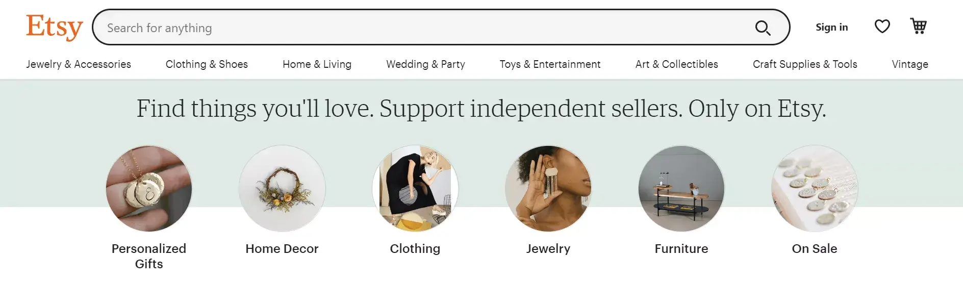 온라인으로 보석을 판매하는 Etsy 마켓플레이스