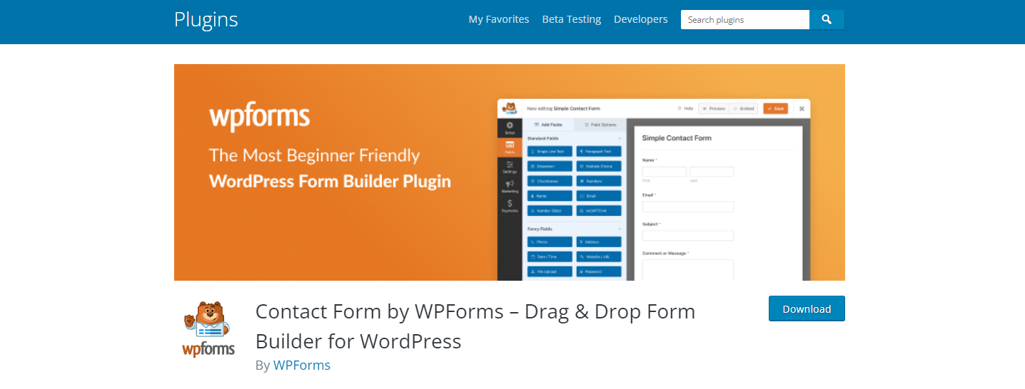 WPforms - ملحقات WordPress Form Builder