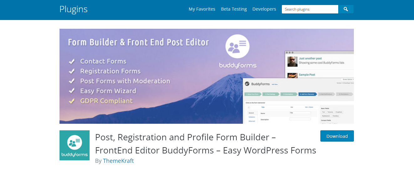 BuddyForms - إضافات منشئ نماذج ووردبريس