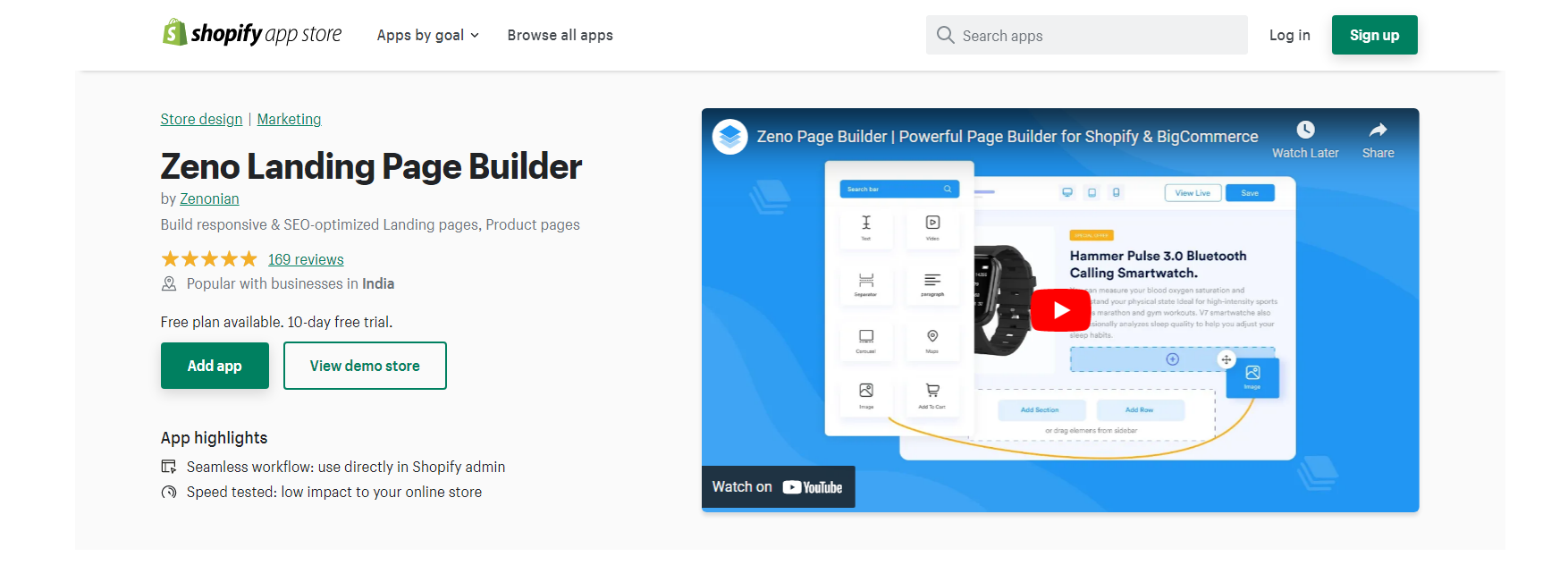 Zeno Landing Page Builder -Shopify منشئ الصفحة