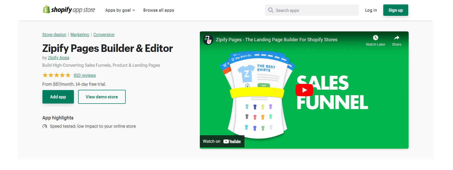صفحات Zipify - Shopify منشئ الصفحة