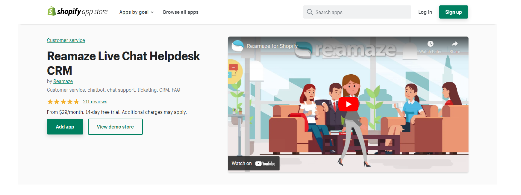 Reamaze - Shopify تطبيق الدردشة الحية