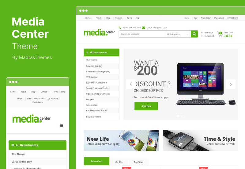 Thème MediaCenter - Thème WooCommerce pour magasin d'électronique