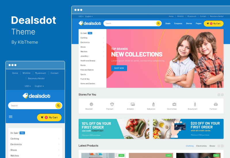 Thème Dealsdot - Thème WordPress pour la place de marché multi-fournisseurs