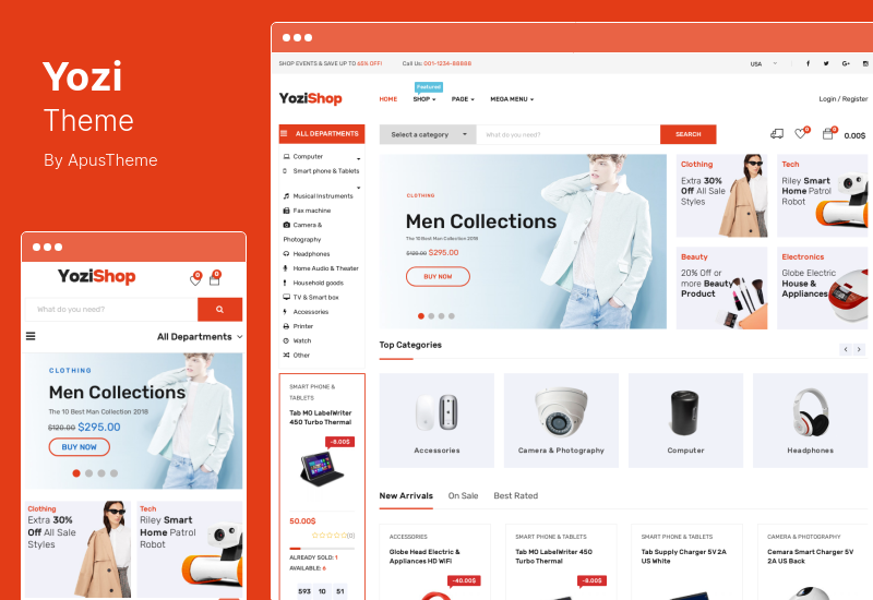 Thème Yozi - Thème WooCommerce pour l'électronique polyvalente