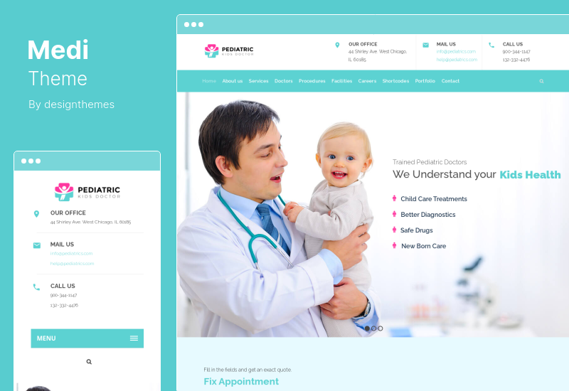 Medi Theme - Тема WordPress для медицинской клиники