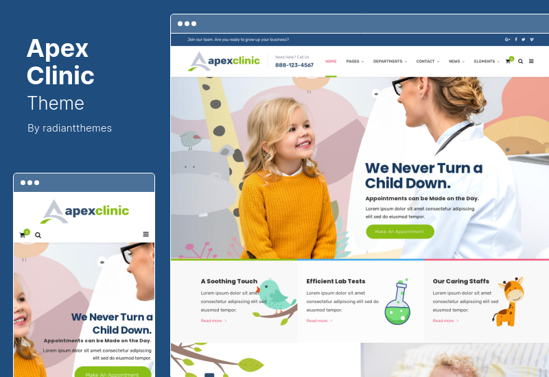 ApexClinic Theme - тема WordPress о здоровье и клинике