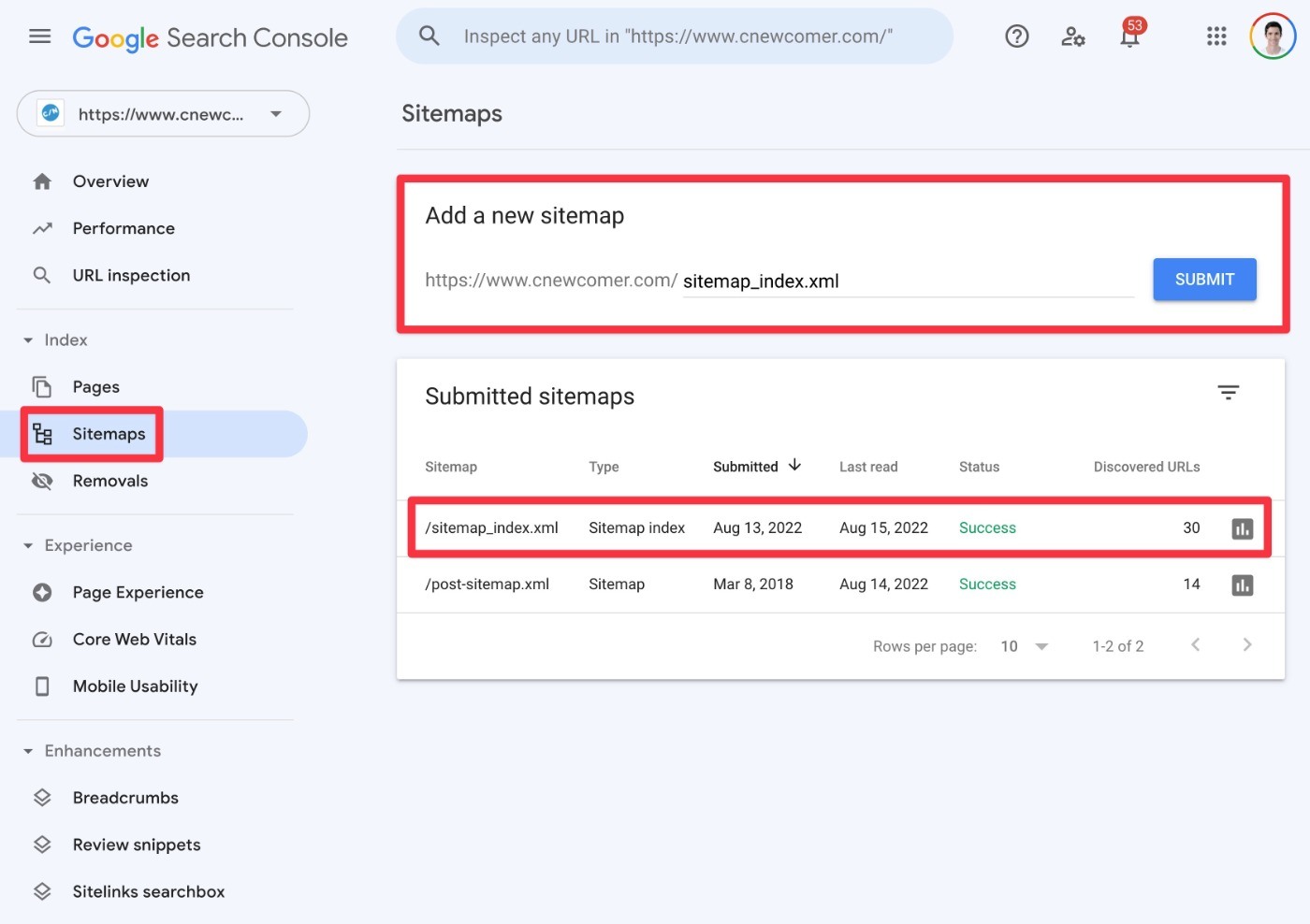 Отправьте карту сайта в Google Search Console, чтобы улучшить WordPress SEO