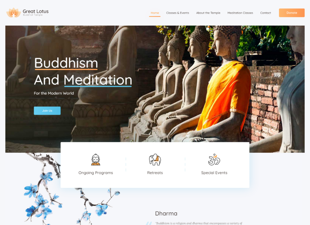 Great Lotus - 东方佛教寺庙 WordPress 主题