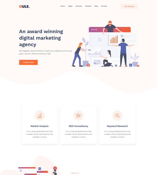Oule Digital Marketing WordPress テンプレート