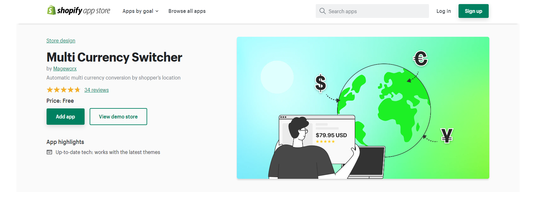 Multi Currency Switcher - Convertitore di valuta Shopify