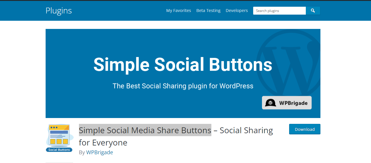 WordPress الوسائط الاجتماعية مشاركة المكونات الإضافية