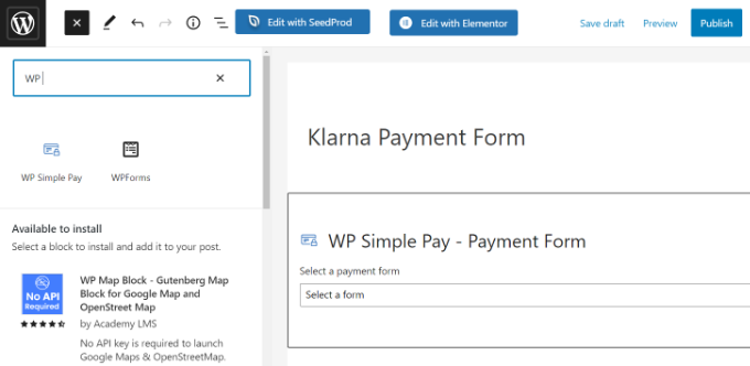 Agregue un bloque de pago simple de WP