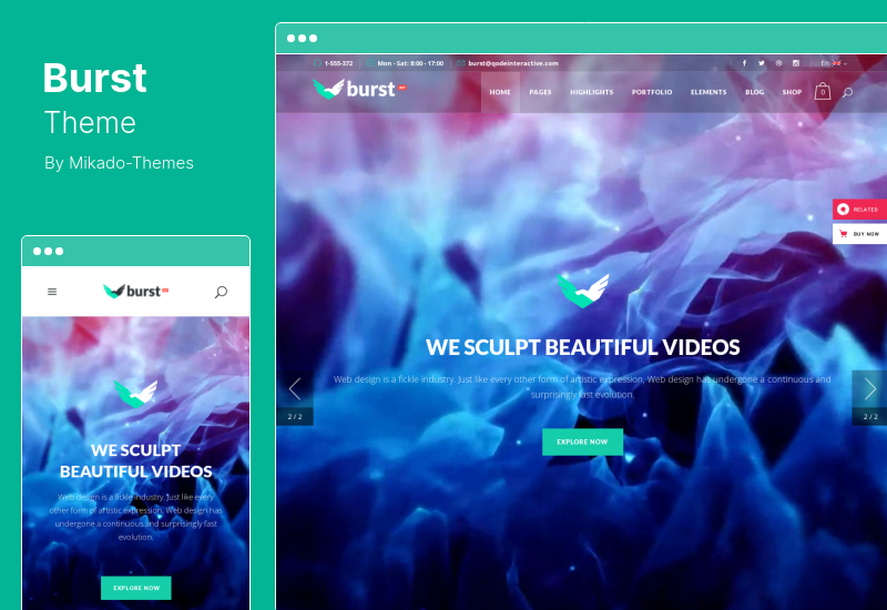 Burst Theme - Tema de WordPress para agencias de diseño creativo